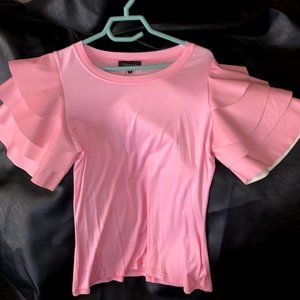Gracia ruffle sleeve shirt - pink (new, never worn)